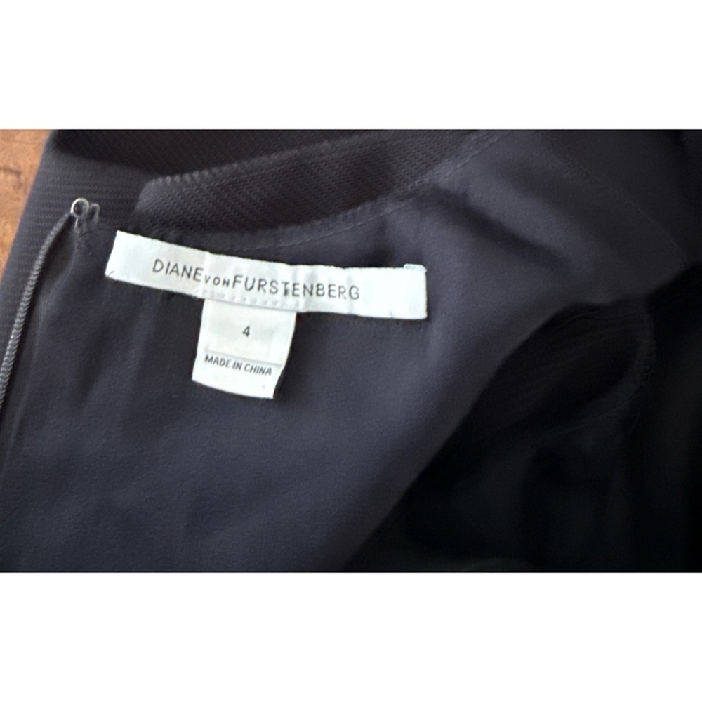 Diane Von Furstenberg  DVF Nula Belted Black Business Casual Brunch Sheath Dress - Picture 3 of 9
